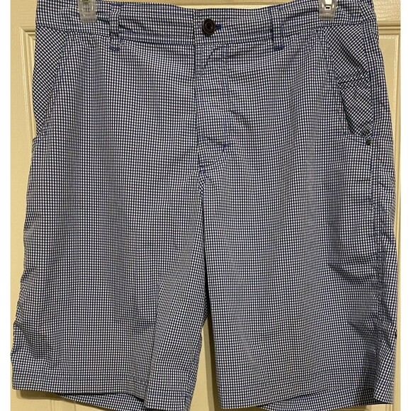 Lululemon Shorts Mens Blue Plaid Gingham Athleisure Resort Golf Preppy  Stretch - Picture 1 of 15